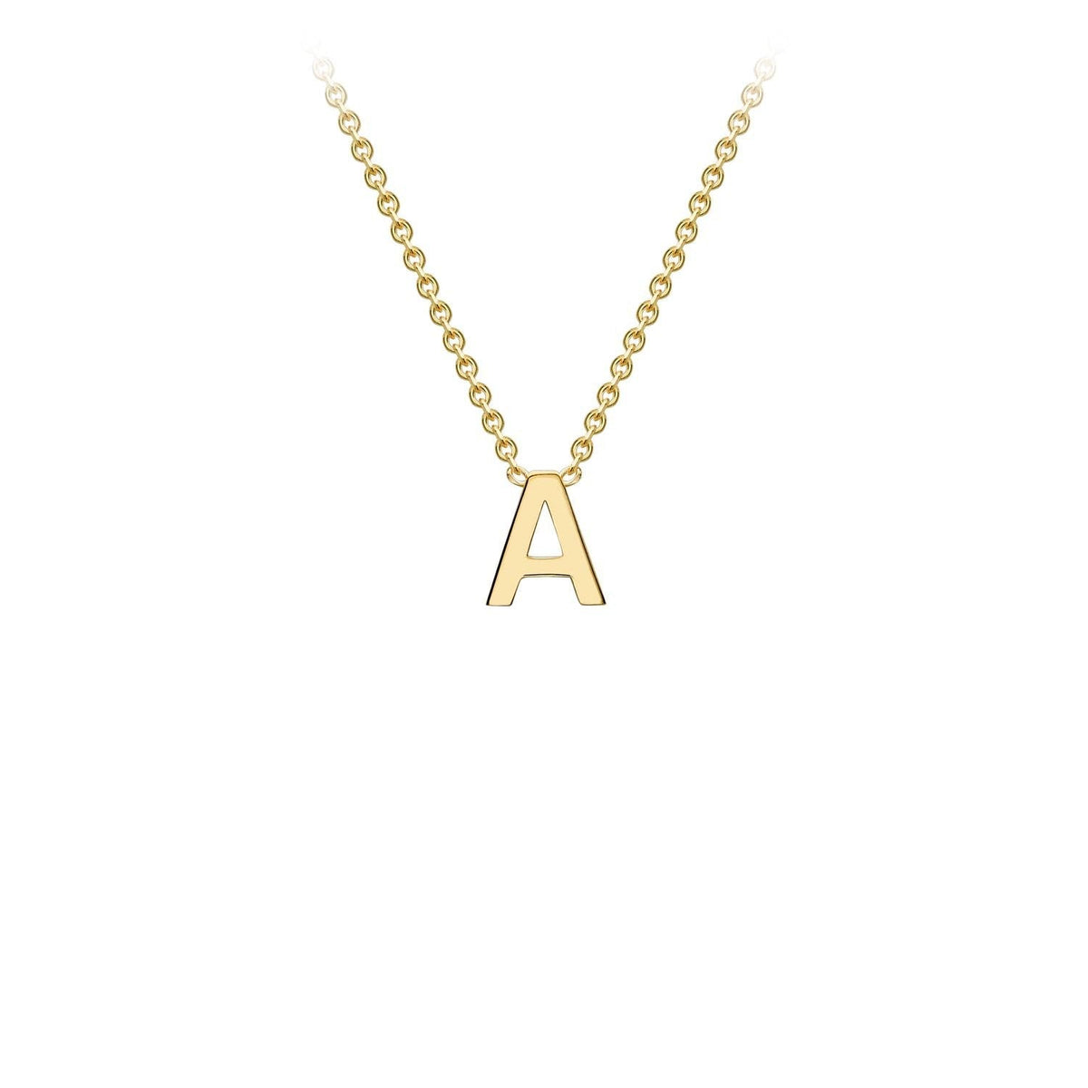 9ct Yellow Gold 'A' Initial Adjustable Letter Necklace 38/43cm