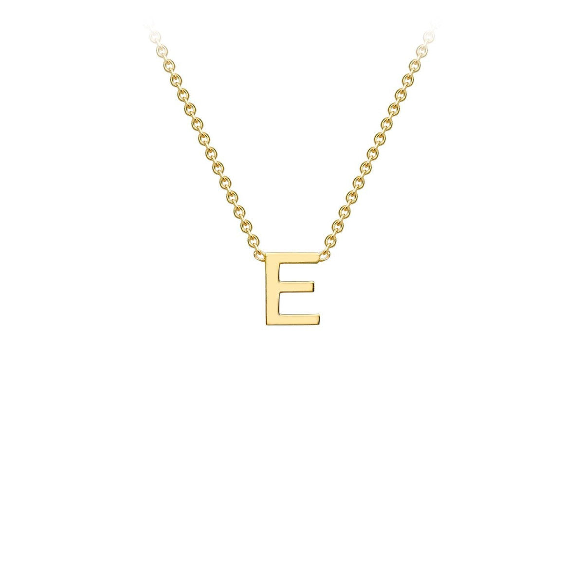 9ct Yellow Gold 'E' Initial Adjustable Letter Necklace 38/43cm