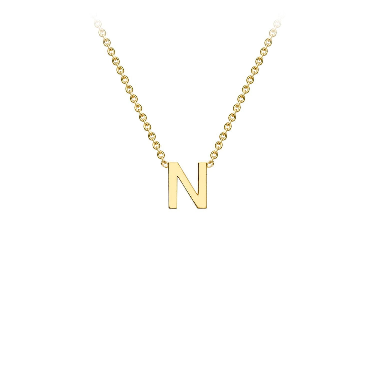 9ct Yellow Gold 'N' Initial Adjustable Letter Necklace 38/43cm