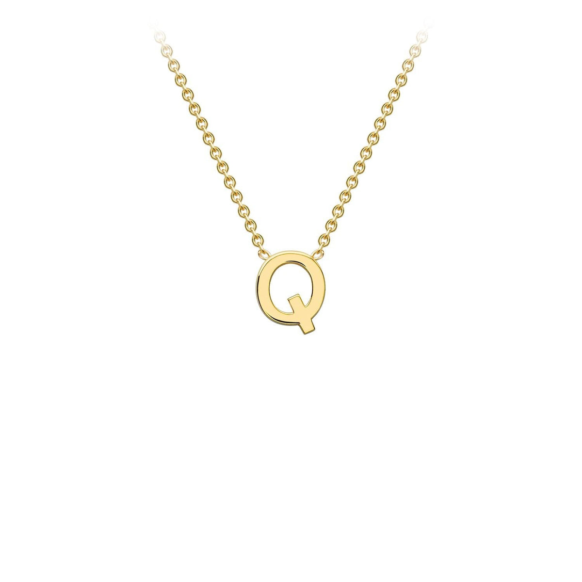 9ct Yellow Gold 'Q' Initial Adjustable Letter Necklace 38/43cm
