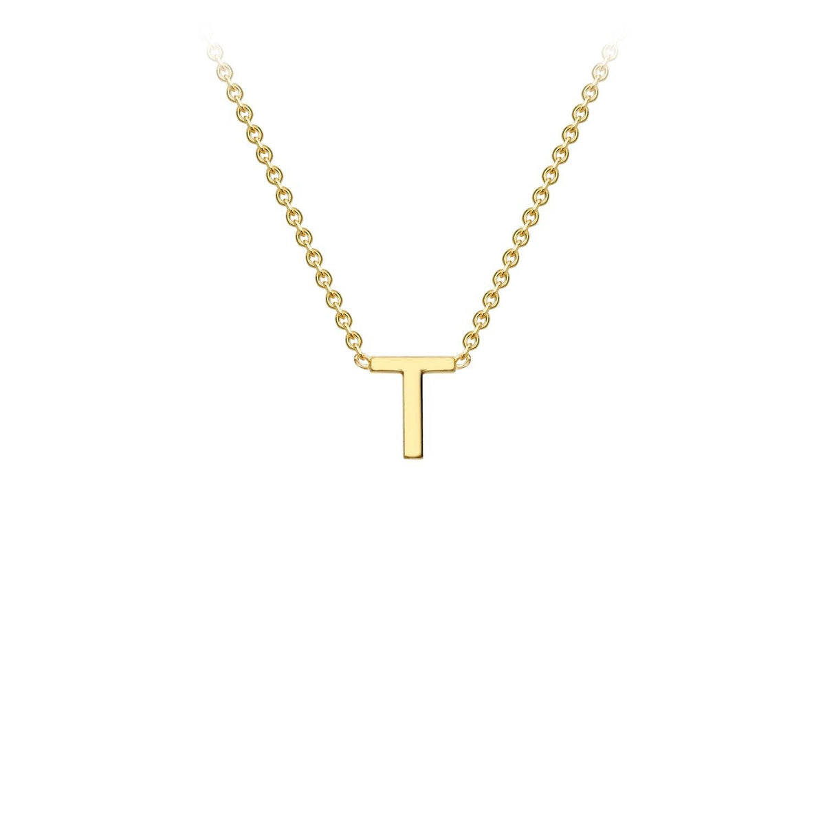 9ct Yellow Gold 'T' Initial Adjustable Letter Necklace 38/43cm