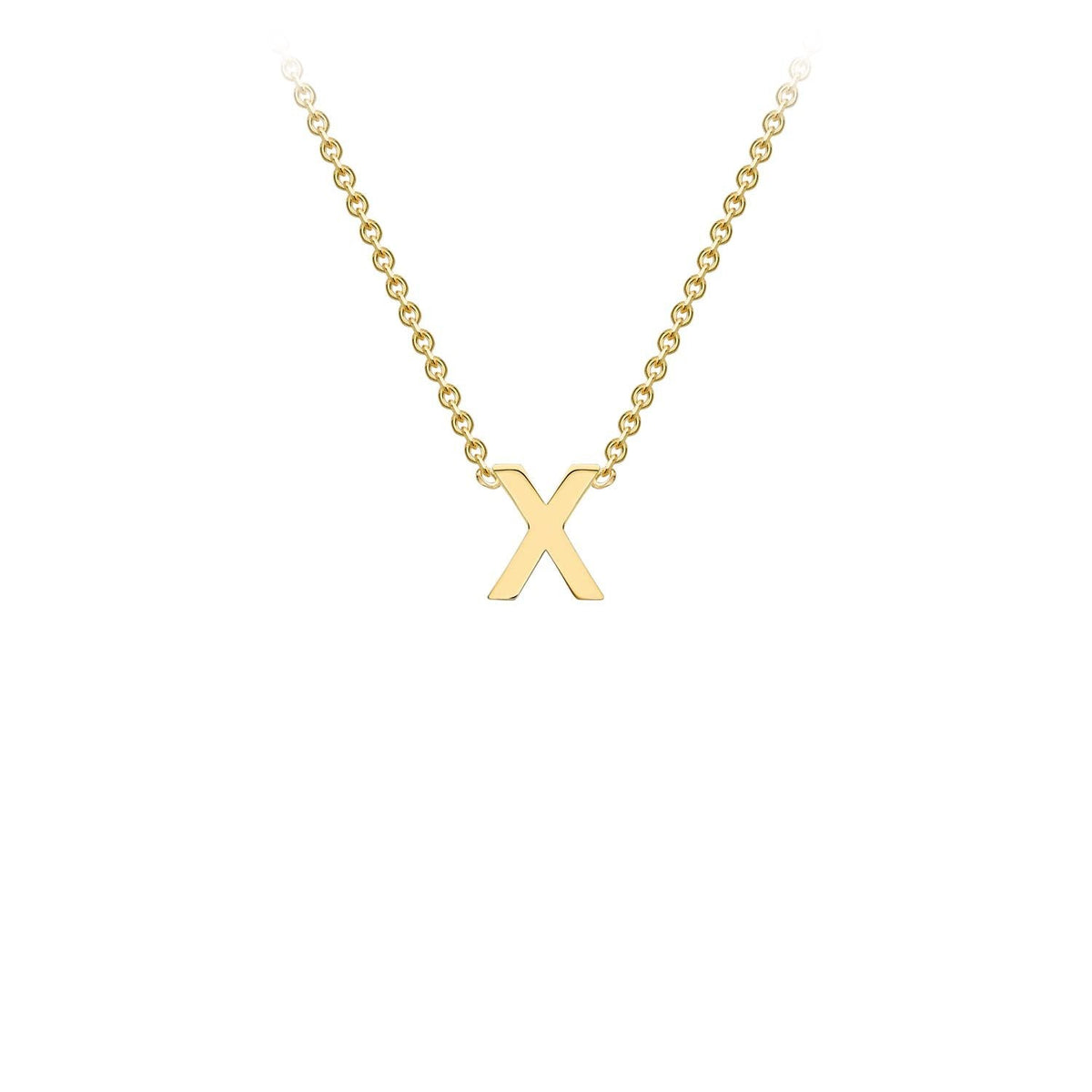 9ct Yellow Gold 'X' Initial Adjustable Letter Necklace 38/43cm