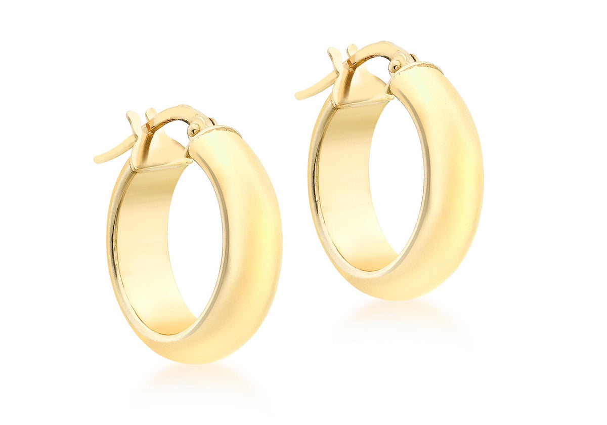 9ct Yellow Gold Round Hoop Earrings 19mm