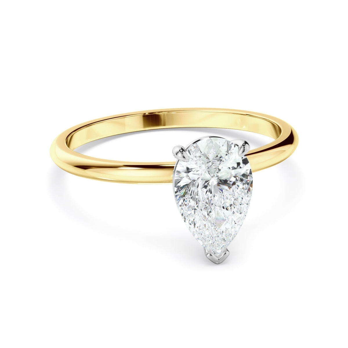 Pear Cut Diamond Solitaire Engagement Ring