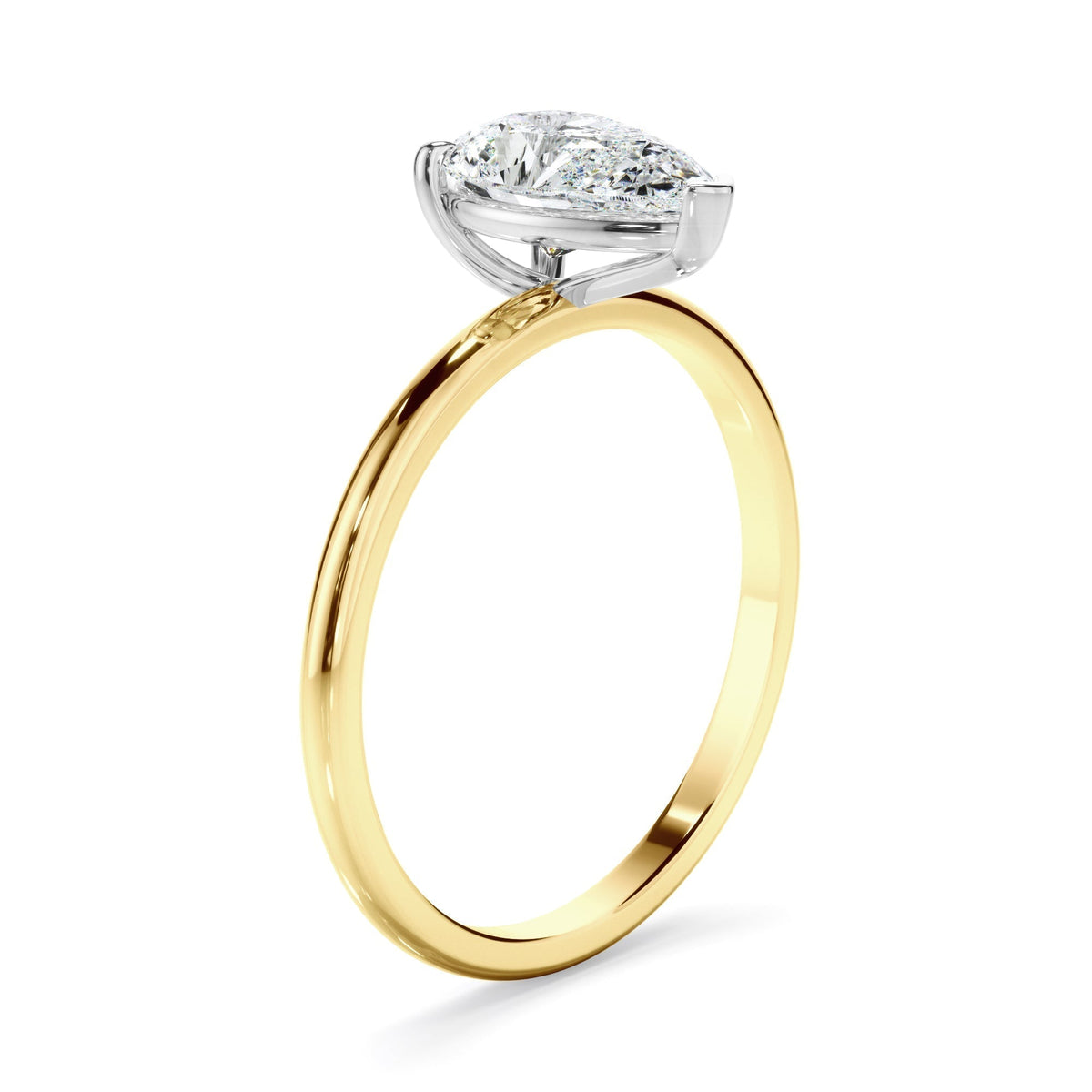 Pear Cut Diamond Solitaire Engagement Ring