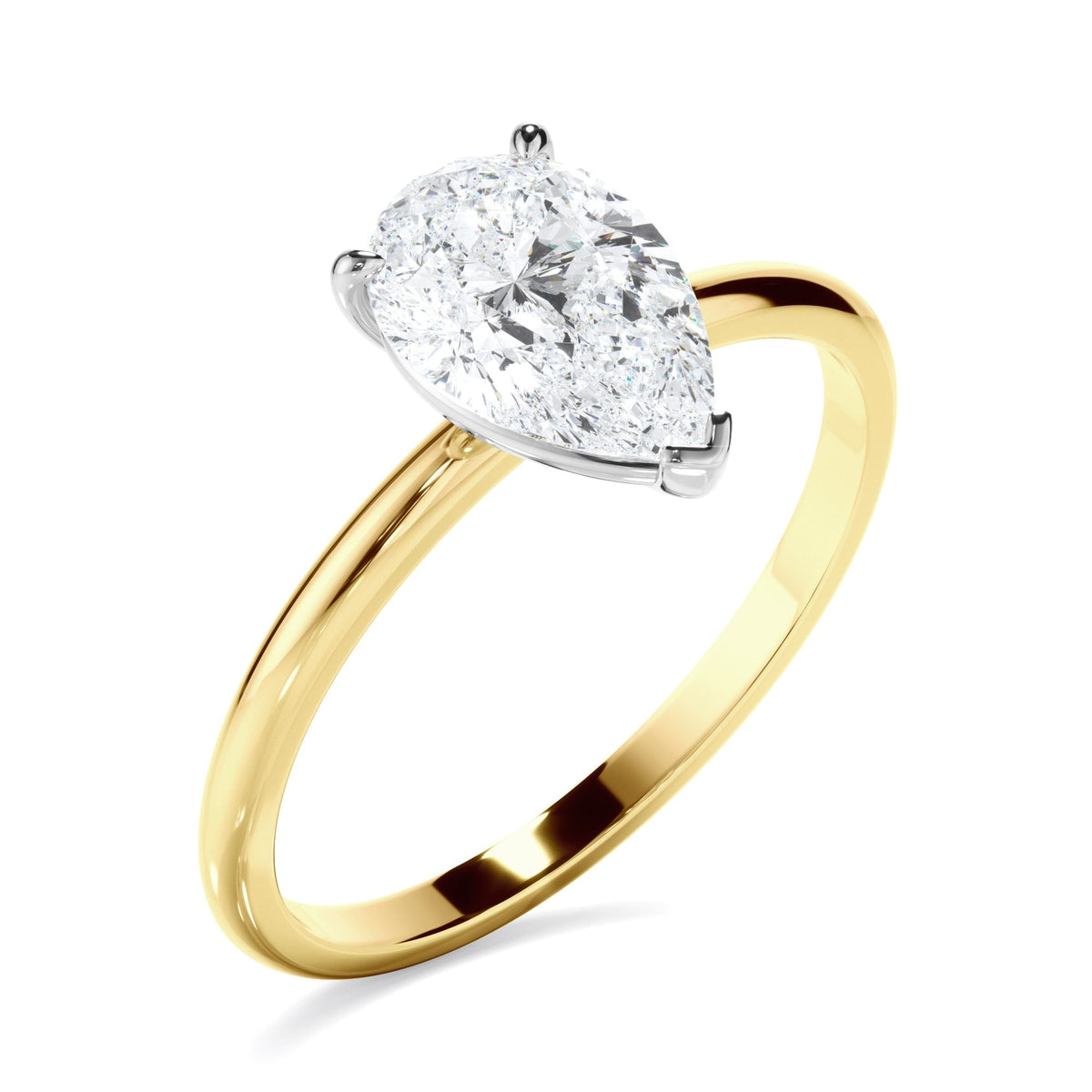 Pear Cut Diamond Solitaire Engagement Ring