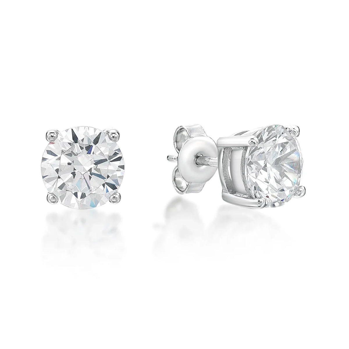 April Birthstone Silver 5mm CZ Studs - Nangar Gems