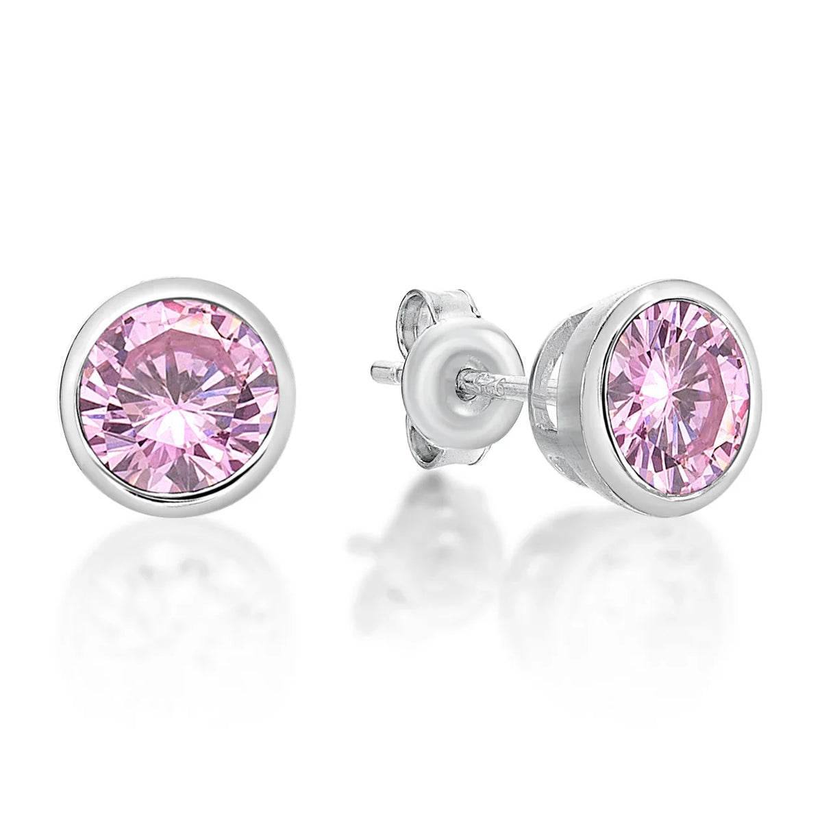 October Birthstone Silver 5mm CZ Studs - Nangar Gems