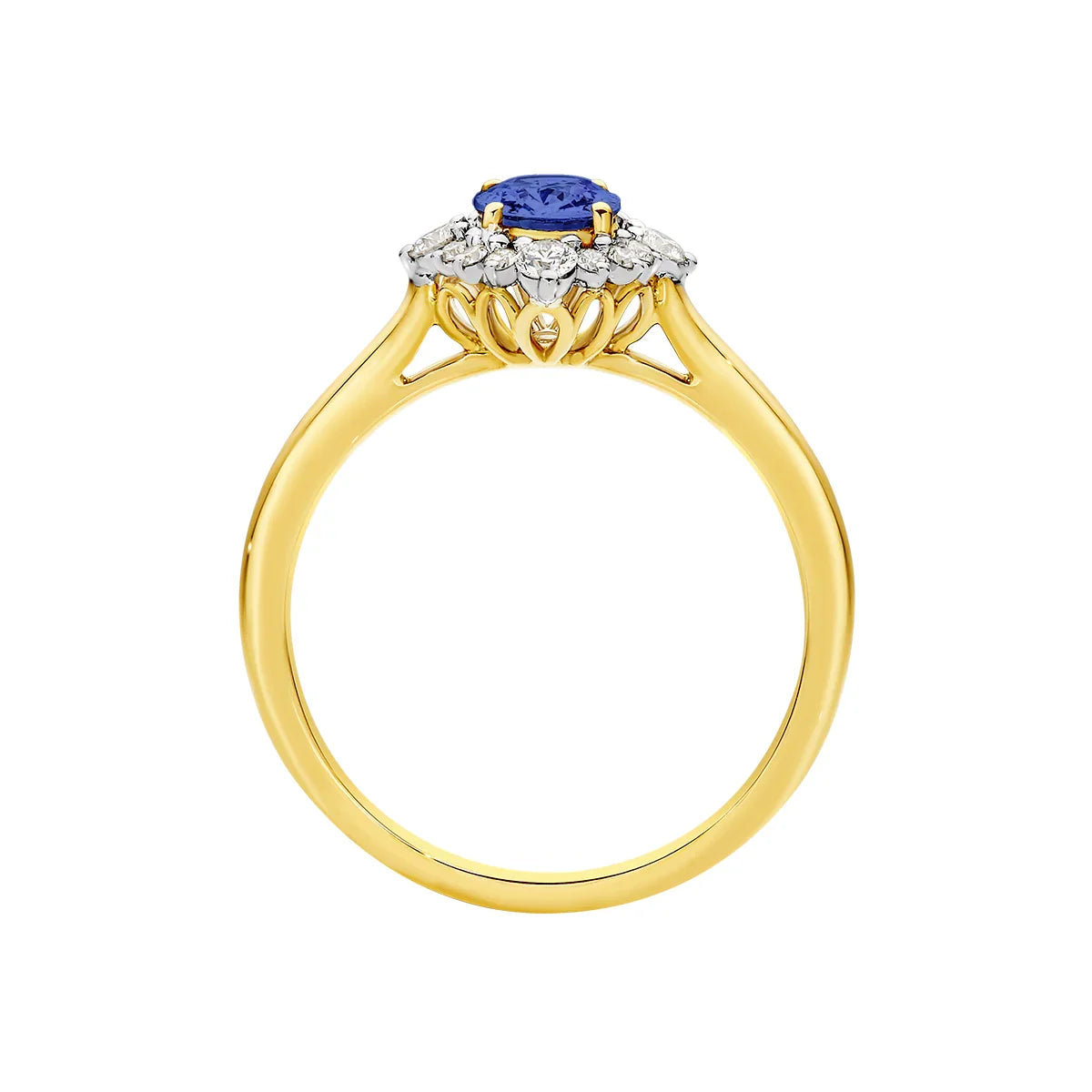 NATURAL CEYLON SAPPHIRE & DIAMOND RING