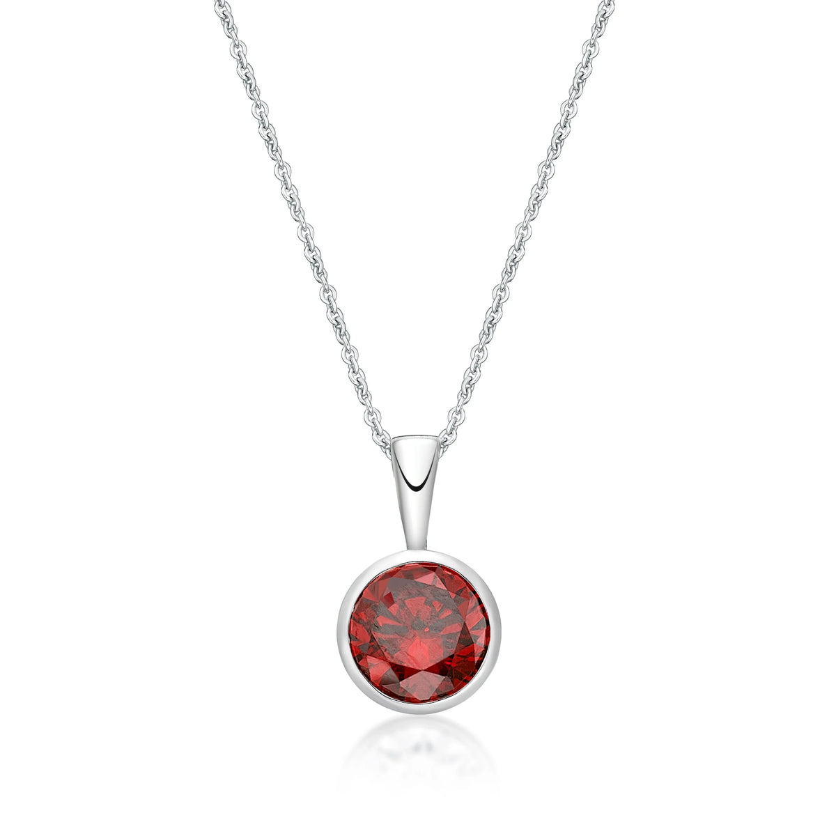 January Birthstone Silver 5mm CZ Pendant - Nangar Gems