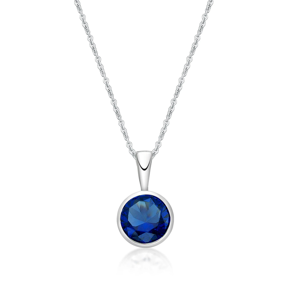 September Birthstone Silver 5mm CZ Necklace - Nangar Gems
