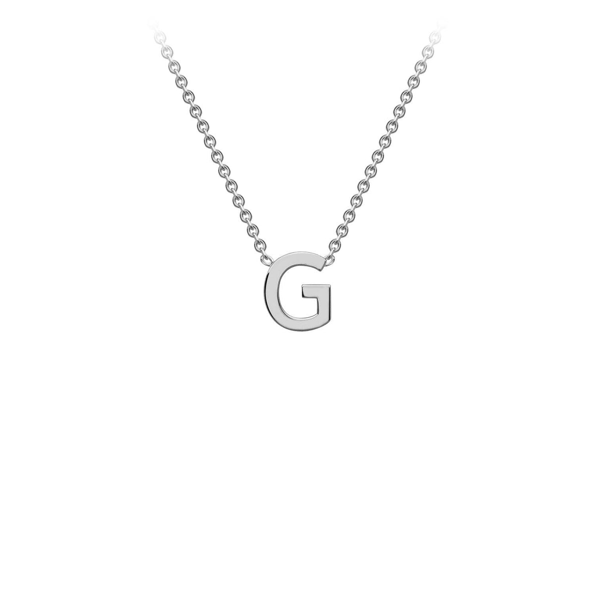 9ct White Gold 'G' Initial Adjustable Letter Necklace 38/43cm