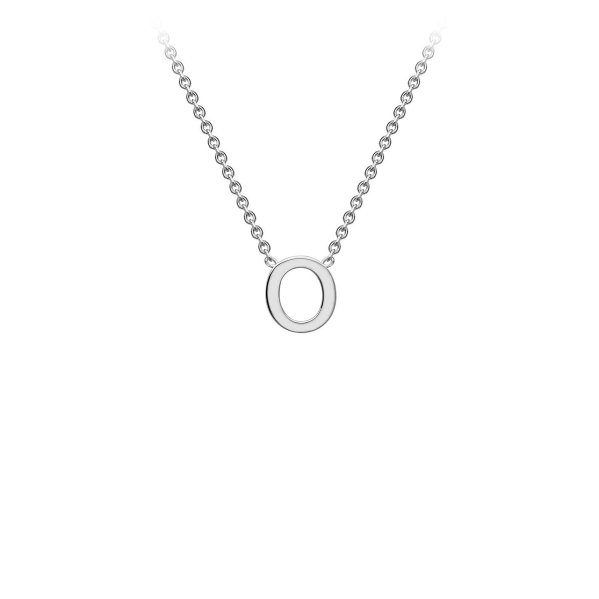 9ct White Gold 'O' Initial Adjustable Letter Necklace 38/43cm