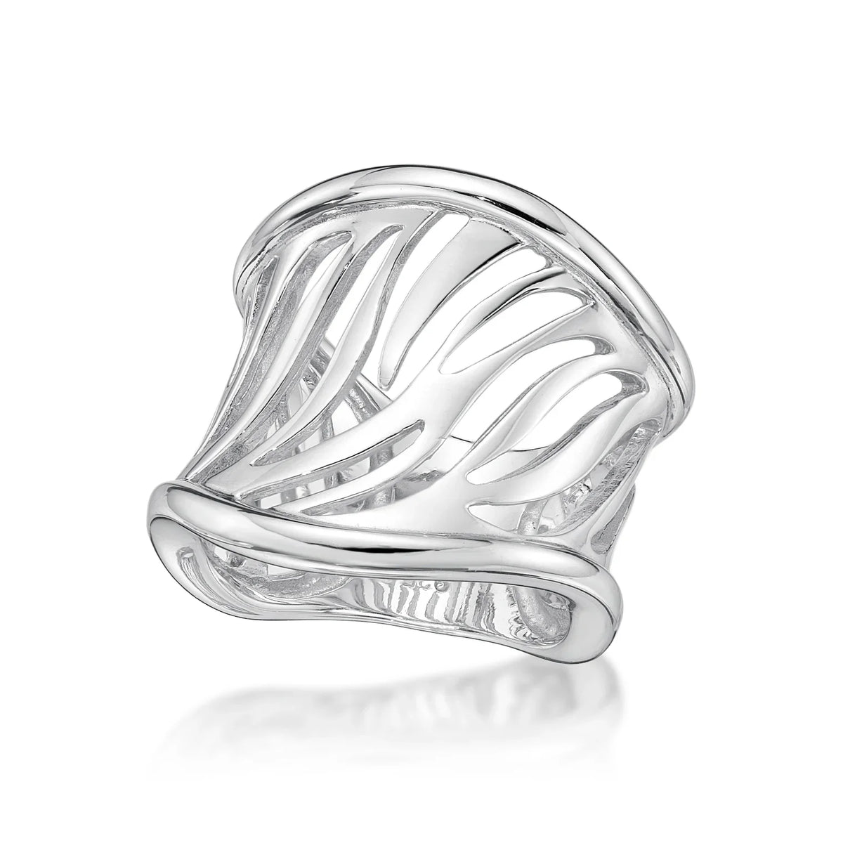 Silver Zebra Wave Ring