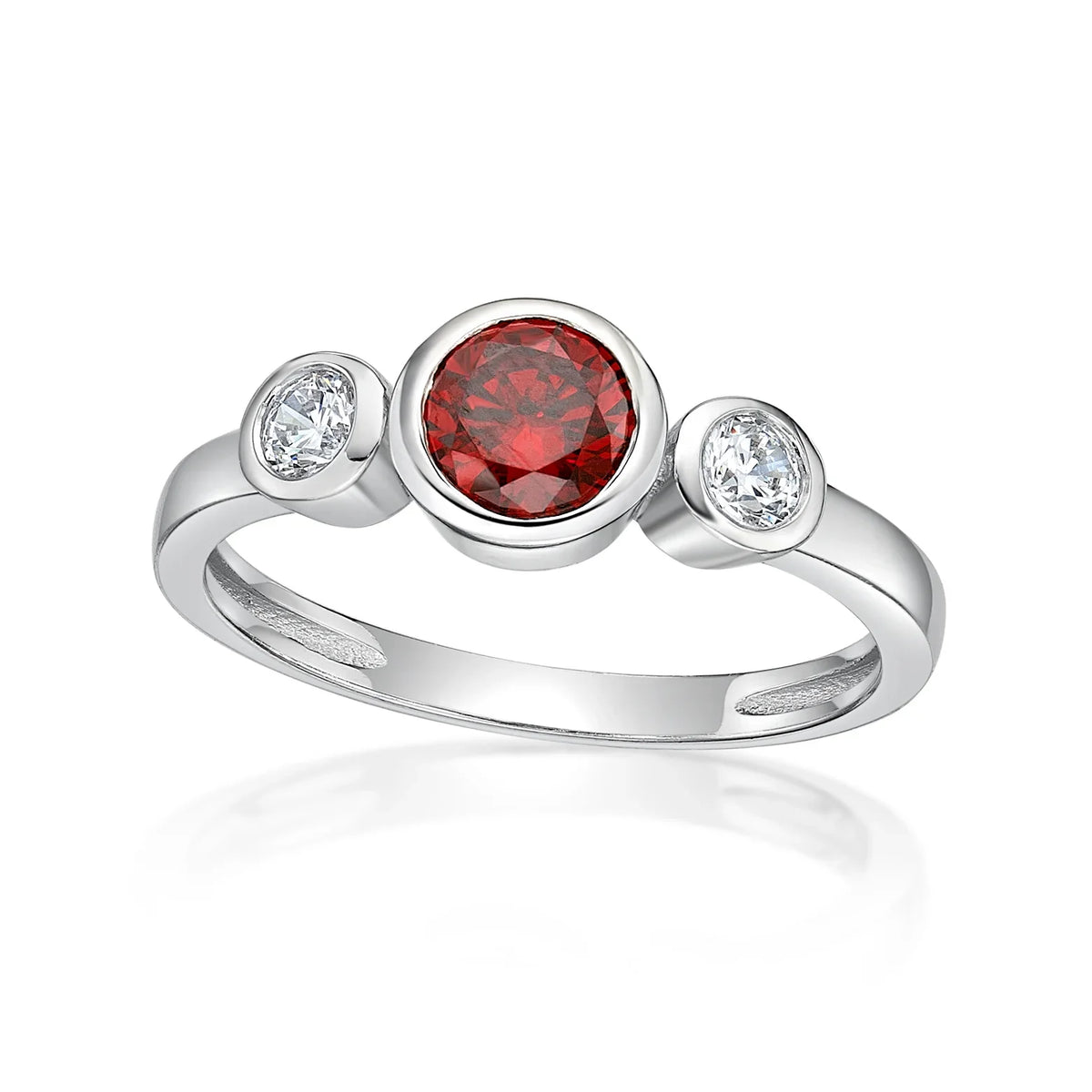 January Birthstone Silver CZ Ring - Nangar Gems