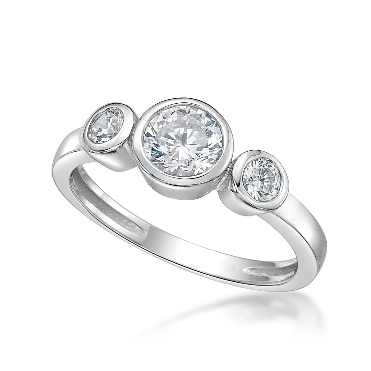 April Birthstone Silver CZ Ring - Nangar Gems