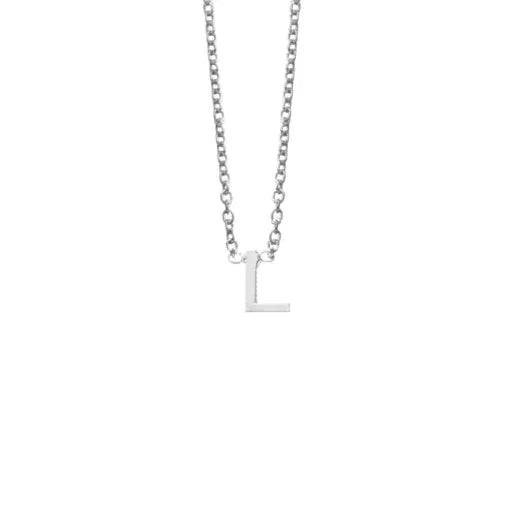 Silver mini L necklace
