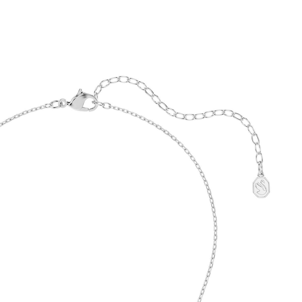 Crystal pearl, Round cut, Pavé, Horseshoe, White, Rhodium plated
