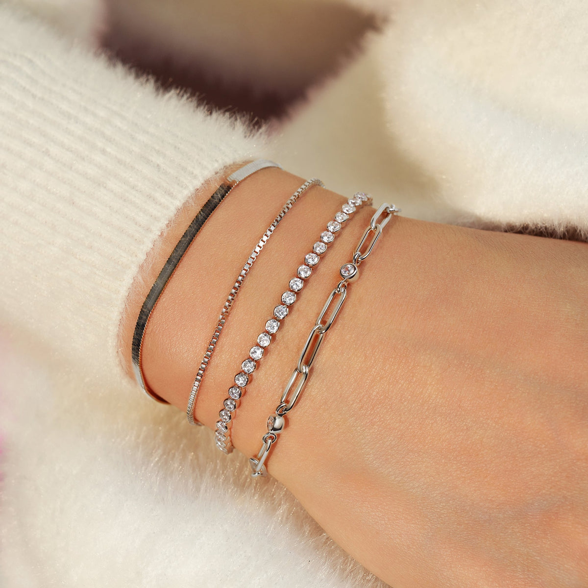 Ania Haie Silver Box Chain Bracelet