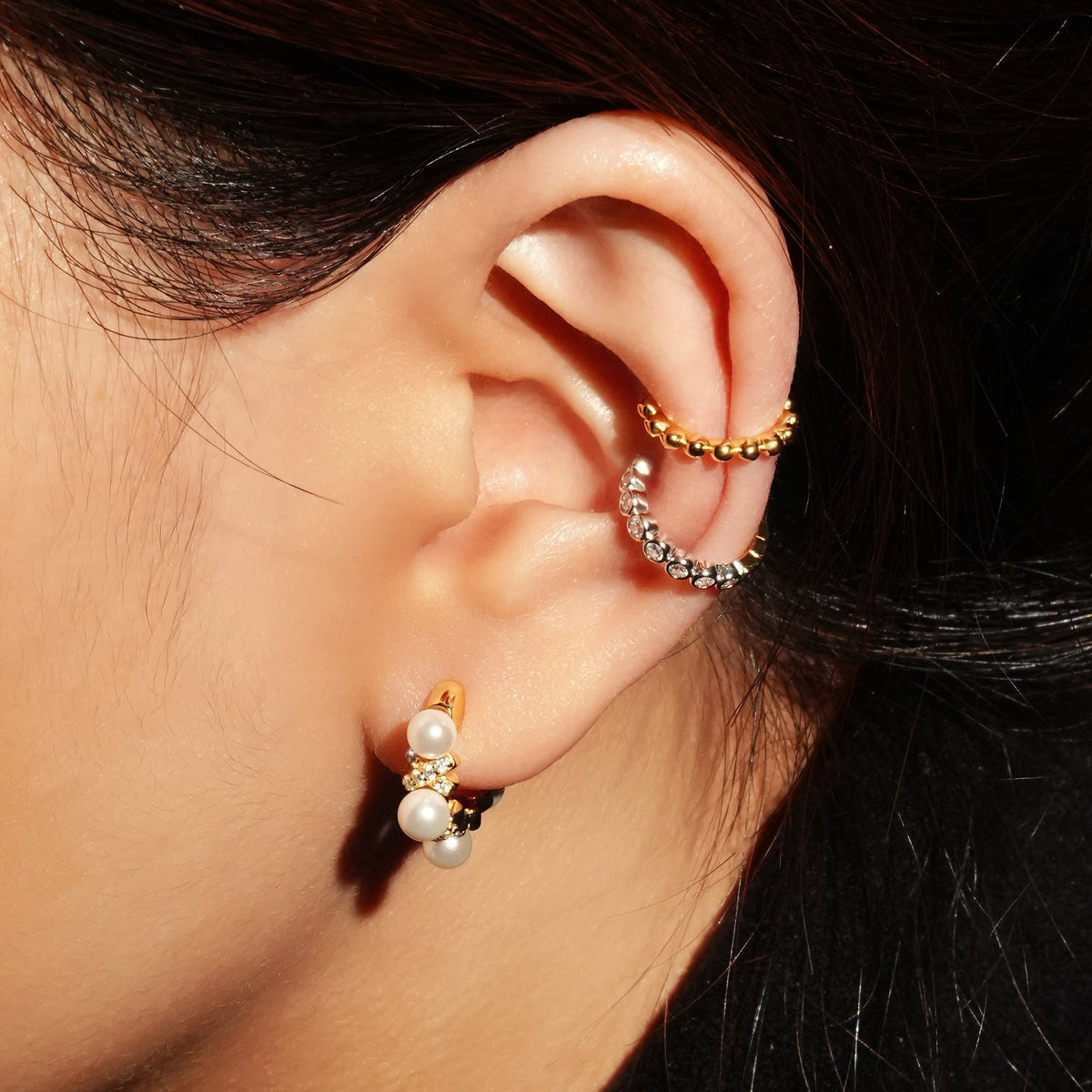 Gold Beaded Ear Cuff