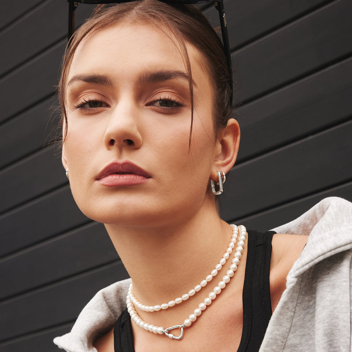 Ania Haie Silver Lobster Clasp Shell Pearl Necklace