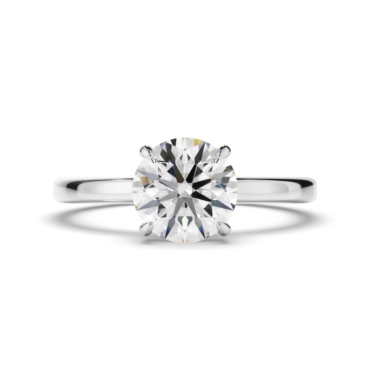 Round Brilliant Cut Diamond Hidden Halo Engagement Ring