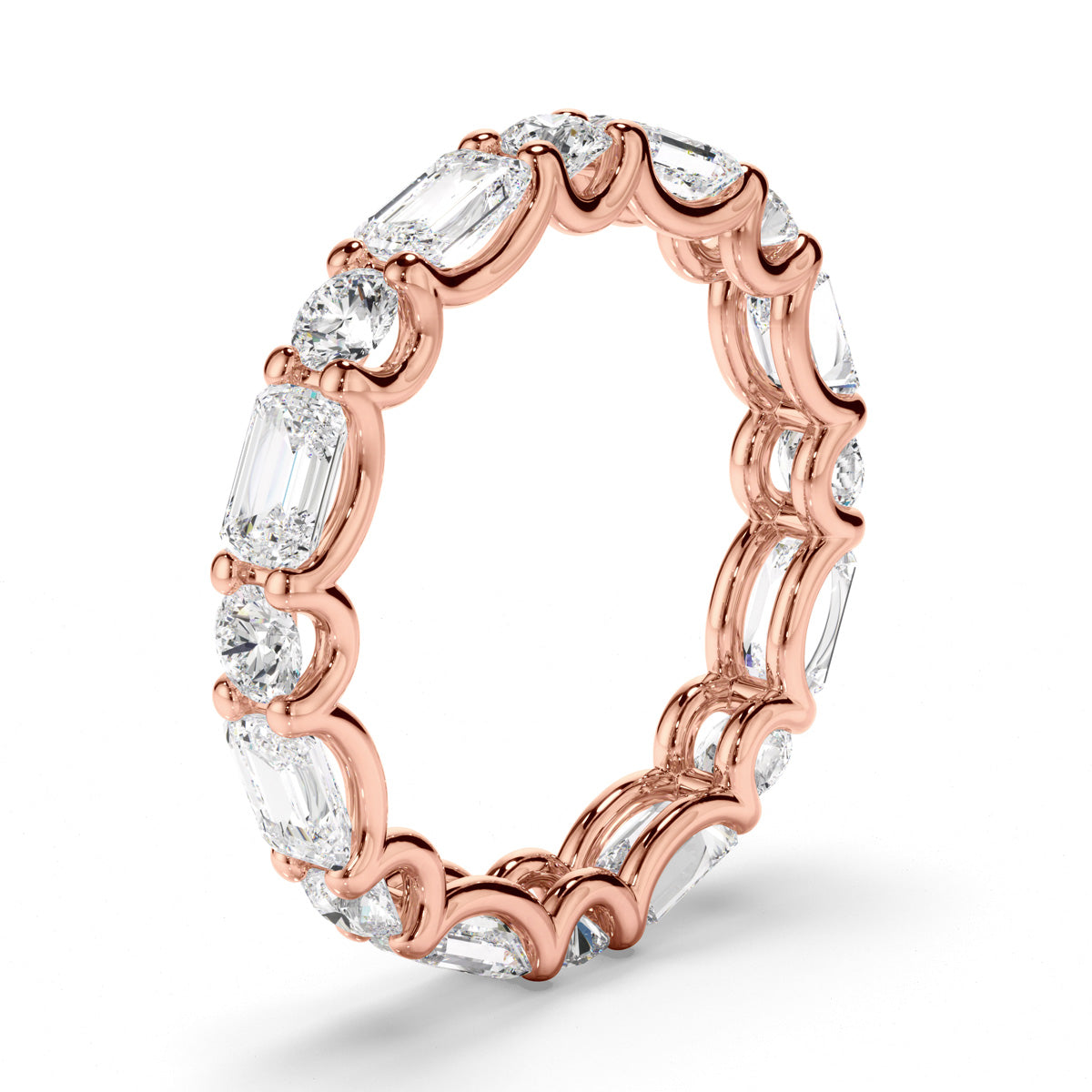 Round Brilliant & Emerald Cut Diamond Eternity Ring