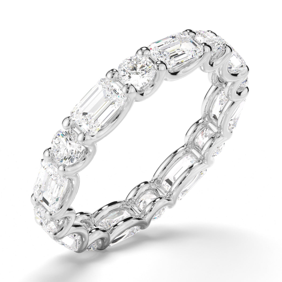 Round Brilliant & Emerald Cut Diamond Eternity Ring