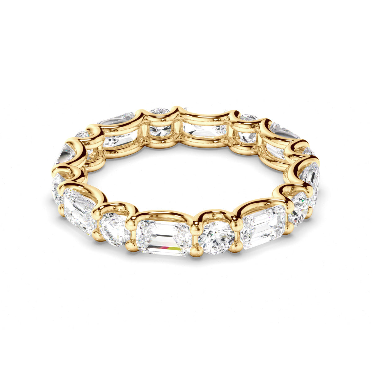 Round Brilliant & Emerald Cut Diamond Eternity Ring