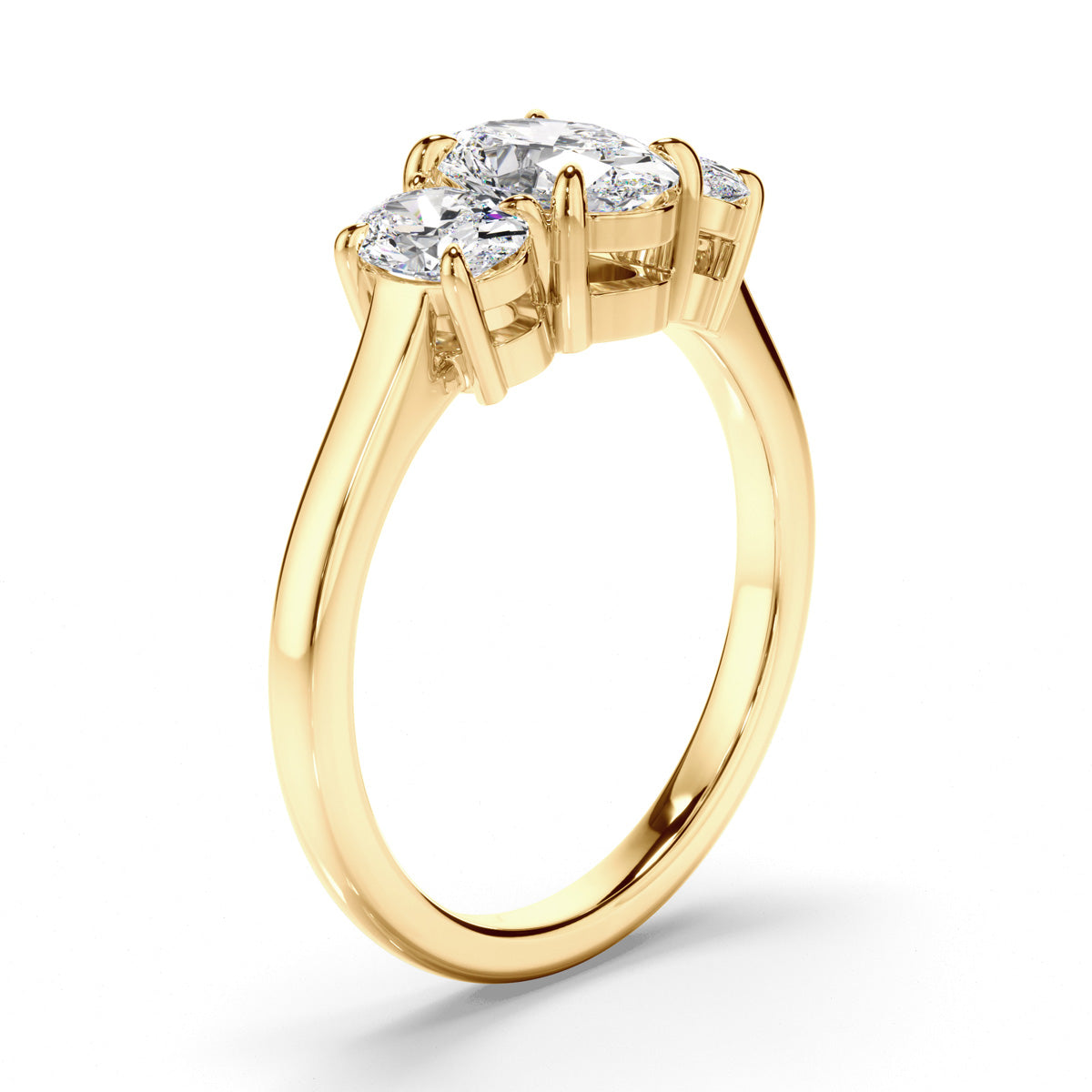 Oval Cut Diamond Trilogy Engagement Ring