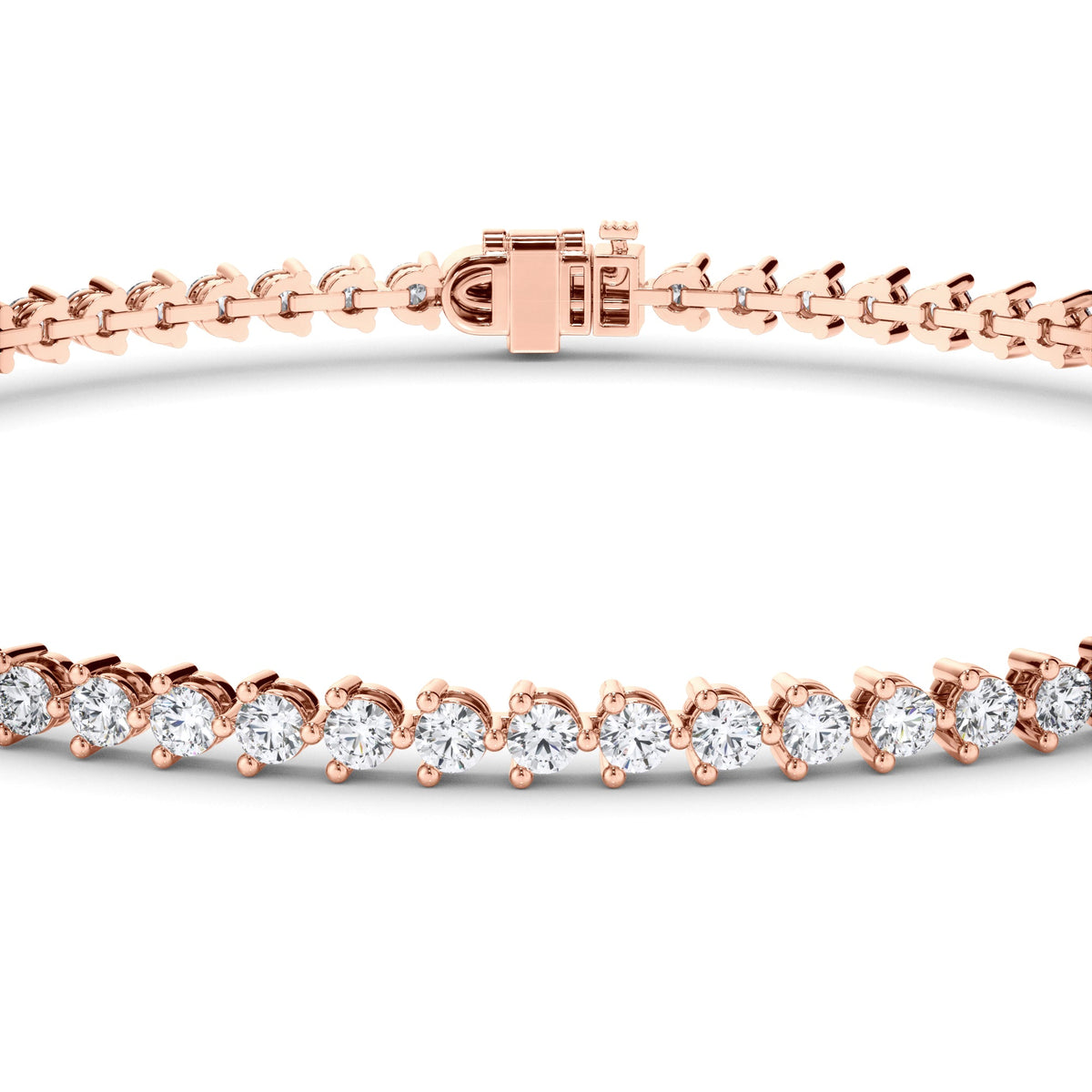 Round Brilliant Cut Laboratory Grown Diamond Tennis Bracelet