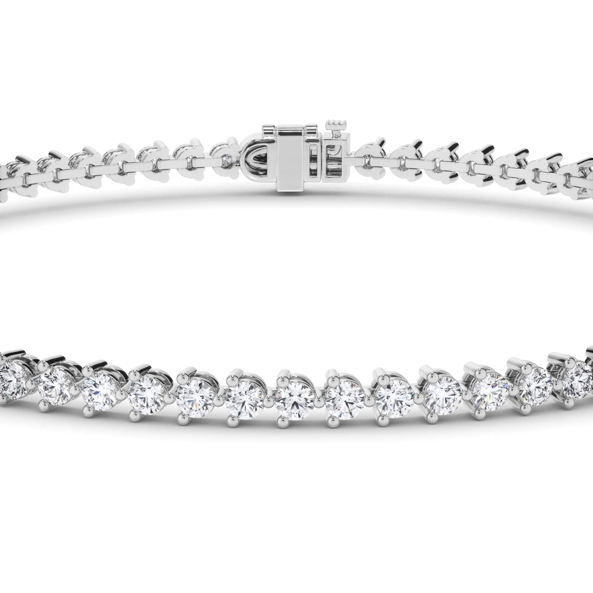 Round Brilliant Cut Laboratory Grown Diamond Tennis Bracelet