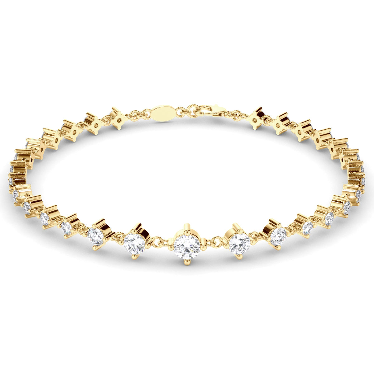 Round Brilliant Cut Laboratory Grown Diamond Tennis Bracelet