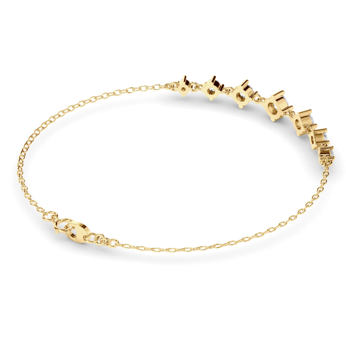 Graduating Round Brilliant Cut Laboratory Grown Diamond Bracelet