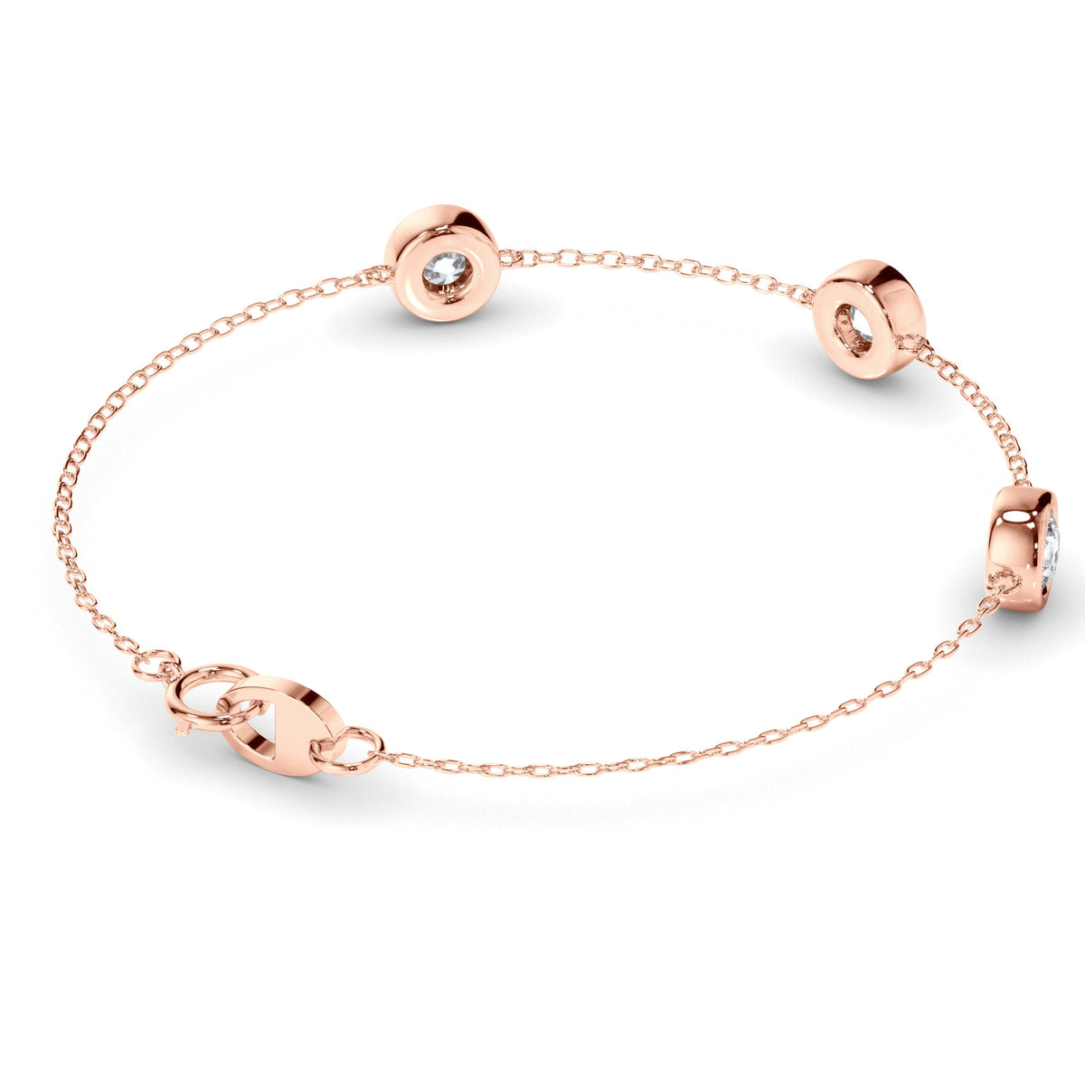 Round Brilliant Cut 3-Stone Laboratory Grown Diamond Bracelet