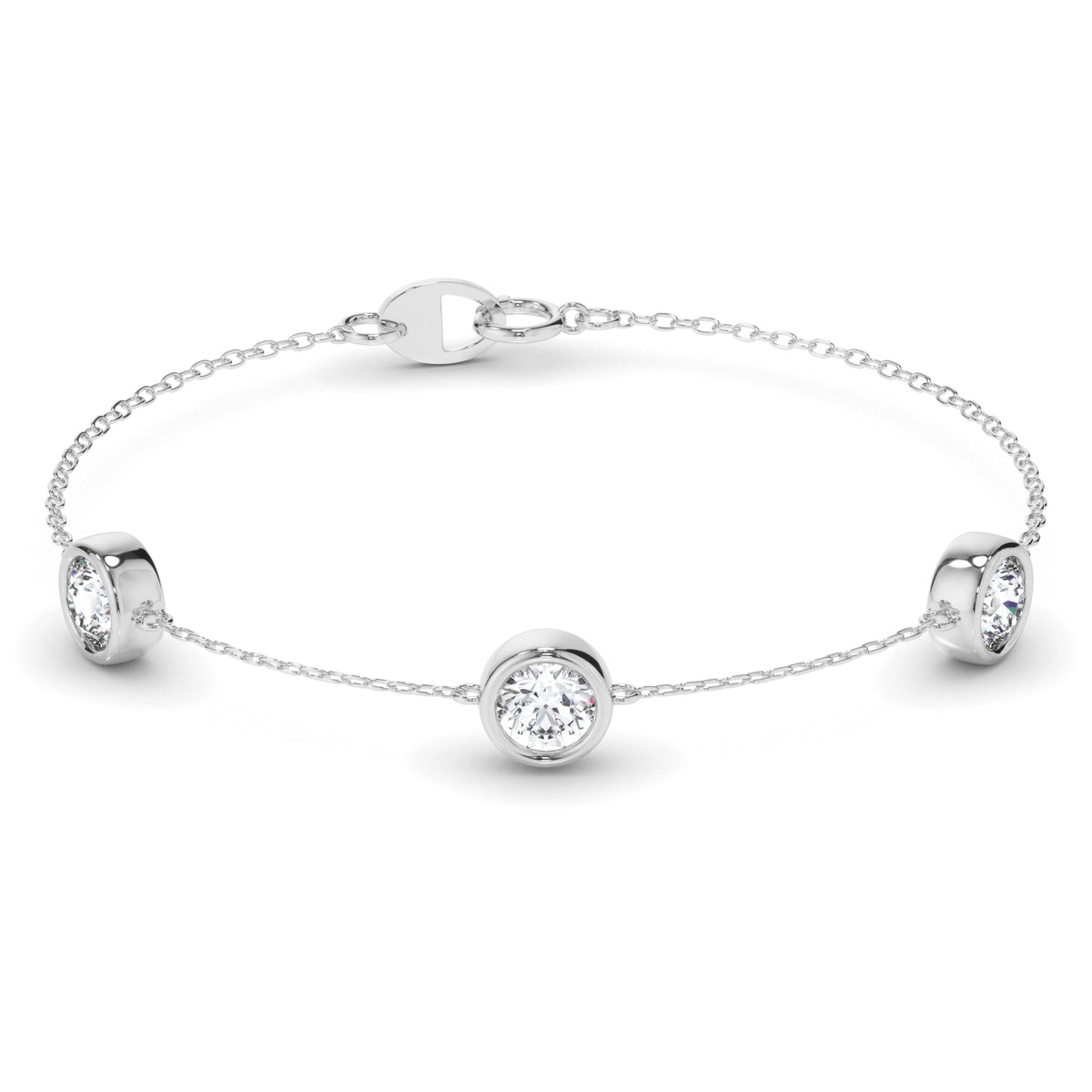 Round Brilliant Cut 3-Stone Laboratory Grown Diamond Bracelet