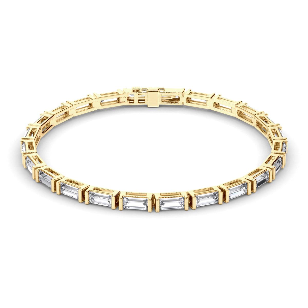 Baguette Cut Laboratory Grown Diamond Tennis Bracelet