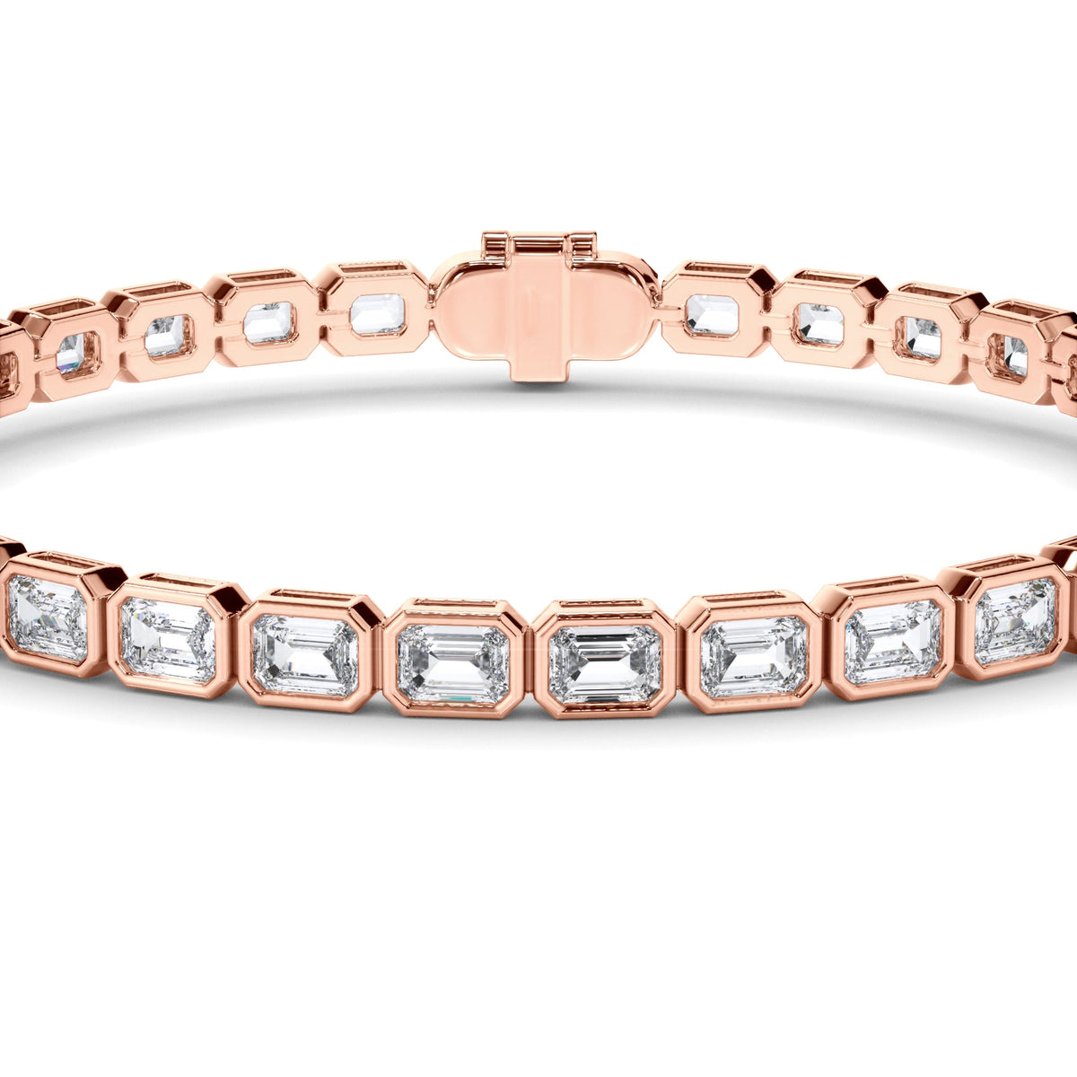 Emerald Cut Laboratory Grown Diamond Tennis Bracelet