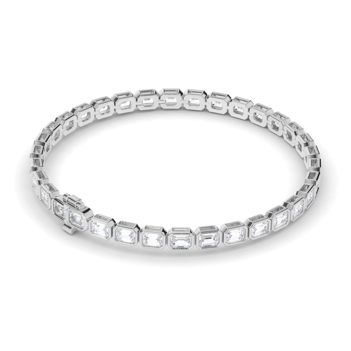 Emerald Cut Laboratory Grown Diamond Tennis Bracelet