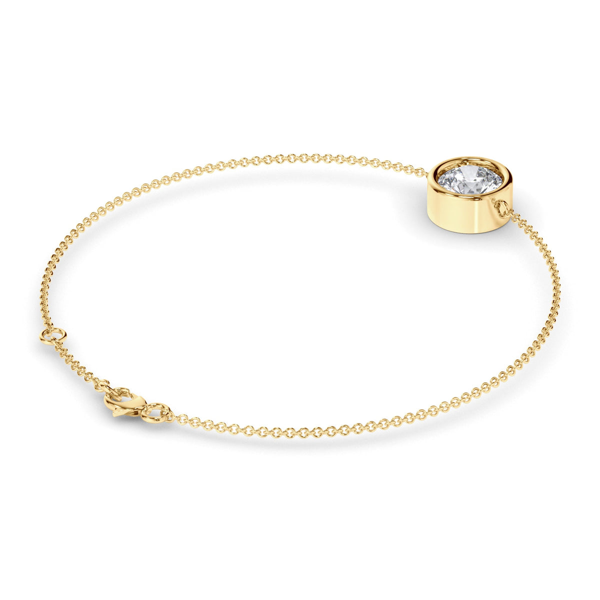 Round Brilliant Cut Diamond Bezel Set Bracelet