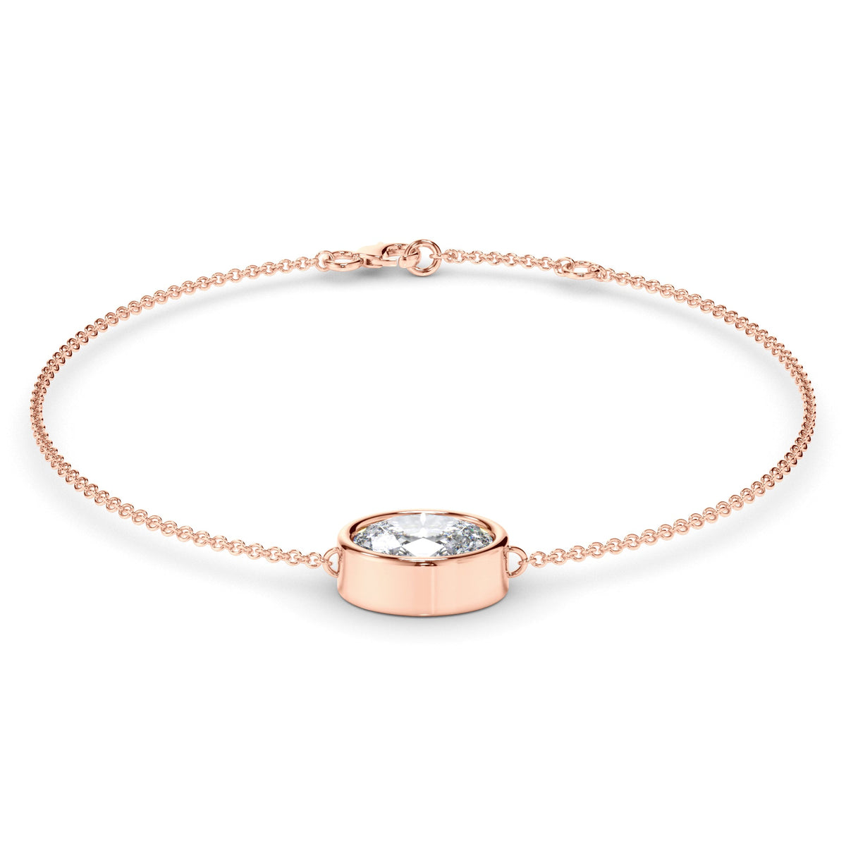 Oval Cut Diamond Bezel Set Bracelet