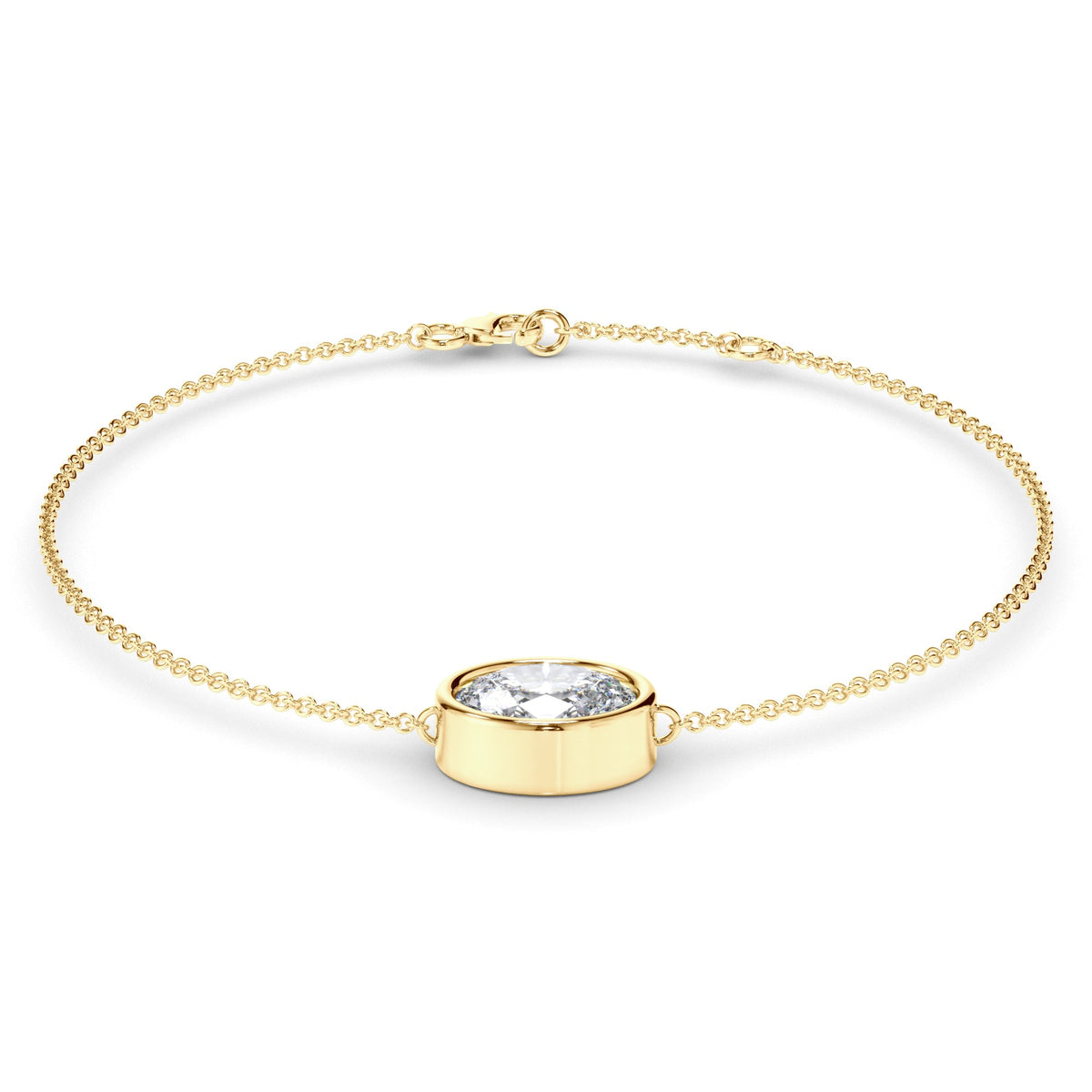 Oval Cut Diamond Bezel Set Bracelet