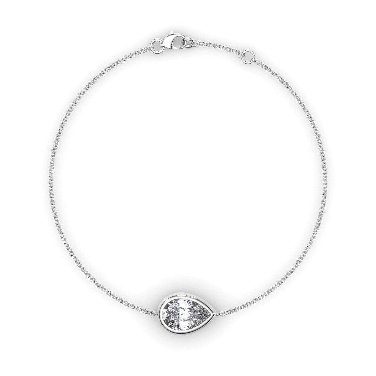 Pear Cut Diamond Bezel Set Bracelet
