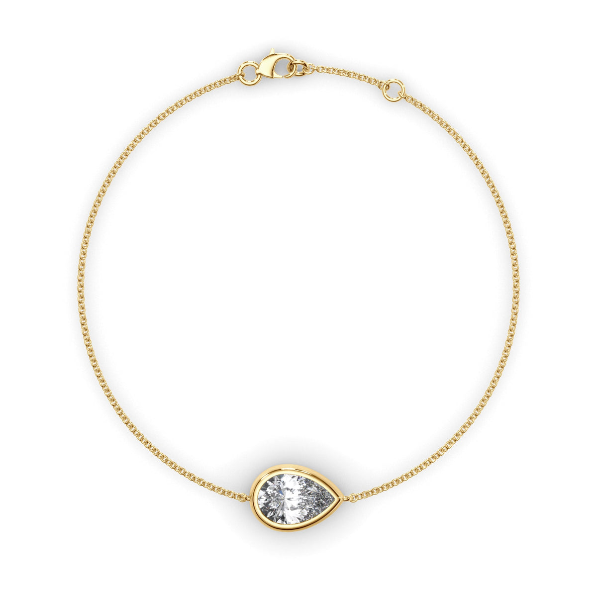 Pear Cut Diamond Bezel Set Bracelet