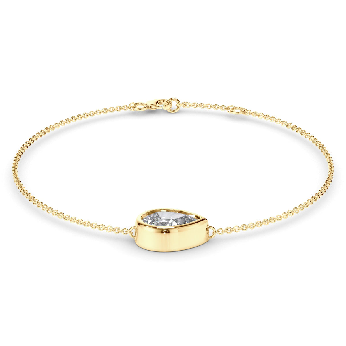 Pear Cut Diamond Bezel Set Bracelet