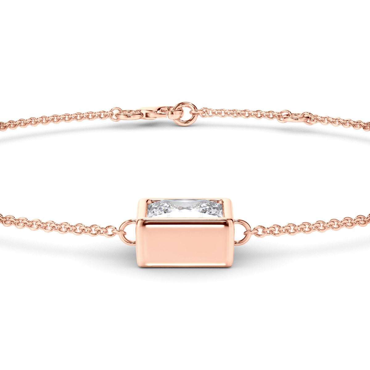 Princess Cut Diamond Bezel Set Bracelet