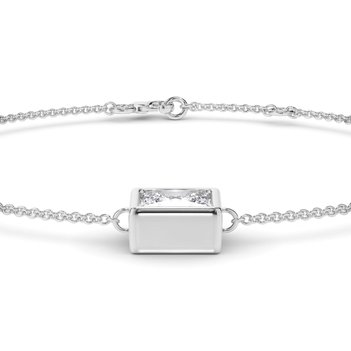 Princess Cut Diamond Bezel Set Bracelet