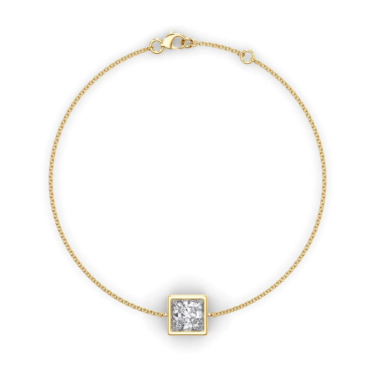 Princess Cut Diamond Bezel Set Bracelet