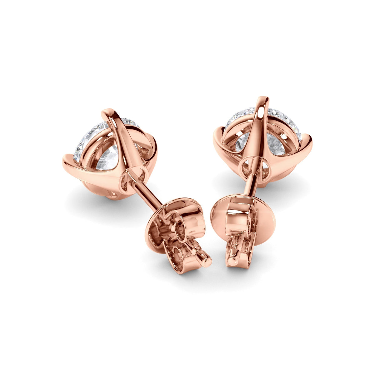 Round Brilliant Cut Diamond Stud Earrings