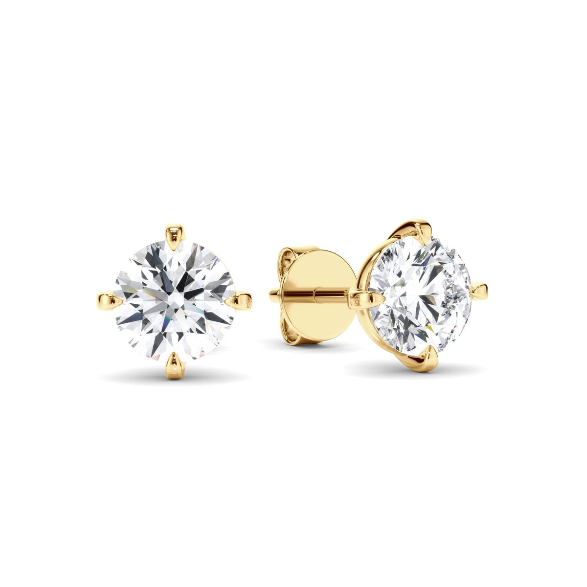 Round Brilliant Cut Diamond Stud Earrings